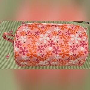 NWOT Truly × SpongeBob Pink Floral Vegan XL Travel Cosmetic Makeup Beauty Bag